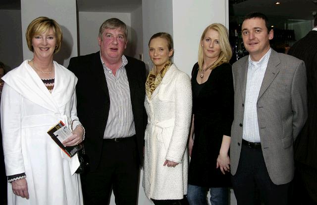 Pictured at the Castlebar Lions Club wine reception held in Days Hotel prior to the Opera Don Giovanni which was held in the TF Royal Hotel & Theatre. L-R: Beverley Flynn, Tony Gaughan, Jane Flannelly, Claire Flannelly, Tom OKeefe. Photo  Ken Wright Photography 2007.  