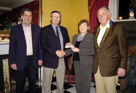 Castlebar Lions Club present a cheque to the Castlebar Chernobyl Childrens Outreach Group. Click for more Lions Club photos from Ken Wright.
