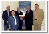 Pictured in the Imperial Hotel at the presentation of a cheque for 10,000 Euro, part of the proceeds from the recent opera Don Giovanni organised by  Castlebar Lions Club, to the Mayo Academy of Performing Arts. L-R: Michael Mullahy (Vice President Castlebar Lions Club), Pauline Rodgers (Mayo Academy of Performing Arts Committee), Declan Hynes (Mayo Academy of Performing Arts Chairman), Eamon Horkan (President Castlebar Lions Club), Tom Rice (Castlebar Lions Club). Photo  Ken Wright Photography 2007. 