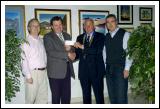 Members of Castlebar Lions Club pictured in Mayo General Hospital at a presentation of a cheque for 12.500 to Dr. Kevin Barry for the MRI Scanner Fund, which were the proceeds from the Opera night which was held in March in the Royal Theatre Castlebar. L-R: Dr. Michael ONeill (Liaison person with MRI Committees), Dr. Kevin Barry, Eamonn Horkan President Lions Club, Gerry Moane: Photo  KWP Studio 094. 