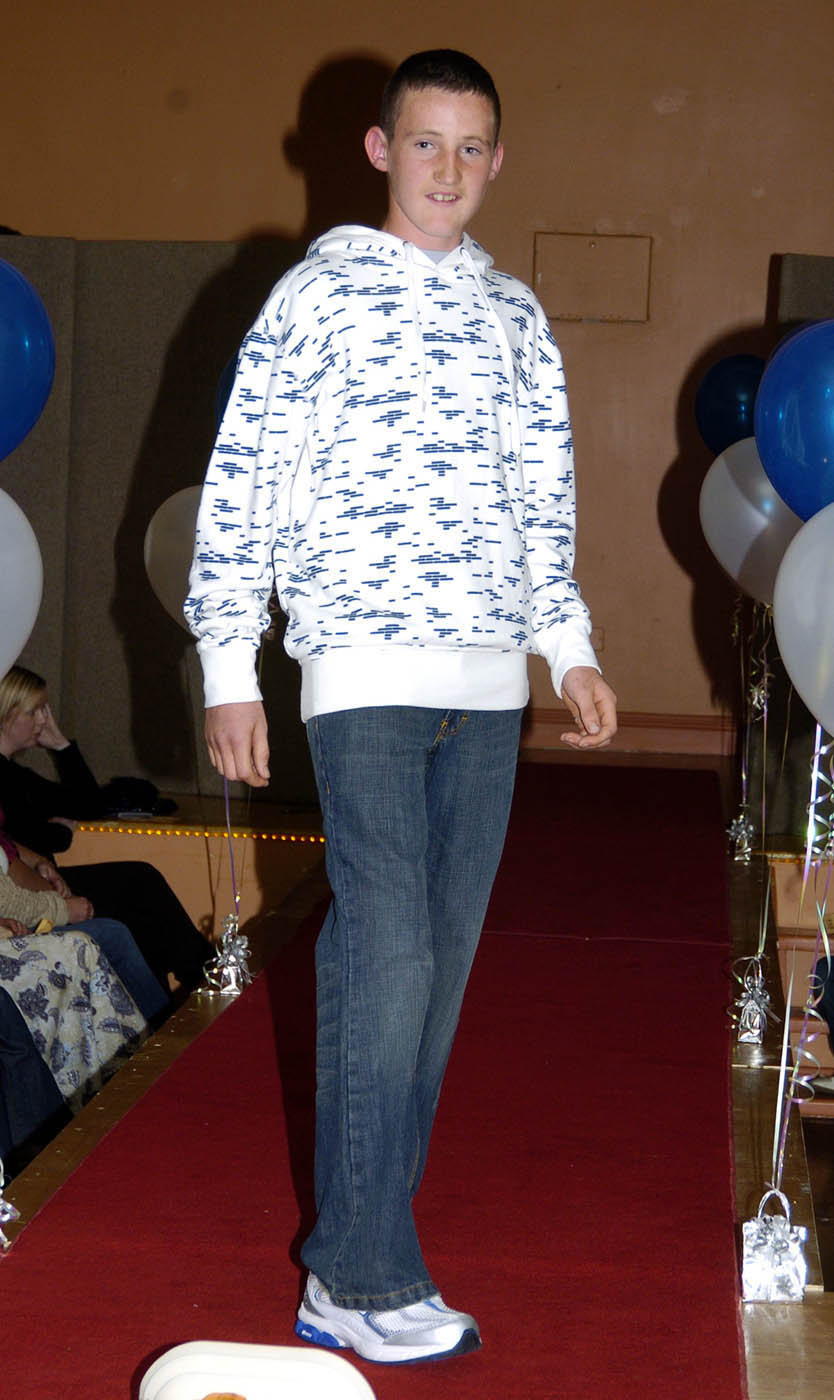 Pictured in the Resource centre in Balla at a Fashion Show organised by Manulla Football Club Youth Council to raise funds for Manulla Football Club. Outfits for the night were supplied by Next Step, Elverys, Adams at Shaws, Beverley Hills and Padraic McHales. Val Roughneen modelling an outfit from Padraic McHales   Photo  Ken Wright Photography 2007