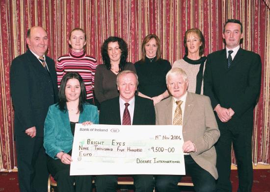 Presentation of Bright Eyes Cheque for 9500 euro at the Mayo Athletic Club Presentations held in Breaffy House Hotel & Spa Castlebar