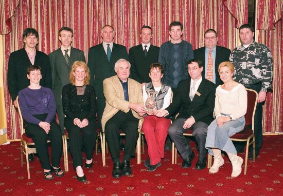 Mayo Athletic Club Presentations held in Breaffy House Hotel & Spa Castlebar
Front L-R: Noreen McManamon (Mayo Athletic Club), Ann Murray (MAC), Gay Nevin (Deputy General Manger Breaffy House Hotel & Spa), Angela OConnor (MAC), Robert Duffy (Senior Asst. Manager Breaffy House Hotel & Spa), Breege Blehein McHale (MAC).  Back L-R: Ronnie Naylor (MAC), Owen Mongan (MAC), Paddy Marley (Competition Secretary Athletics Ireland), Brendan Conwell (Chairman Mayo Athletic Club), Padraig Cullina (Secretary MAC), John Mulligan MC for the evening (Mid West Radio), Paddy Murray (MAC):Photo  Ken Wright Photography 2004 
