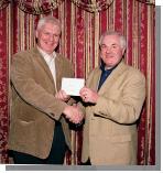 Mayo Athletic Club Presentations held in Breaffy House Hotel & Spa Castlebar
Gay Nevin (representing Breaffy House Hotel & Spa) presenting a cheque for 2,000 to Joe Brett (Fundraising Manager Western Care): Photo  Ken Wright Photography 2004 

