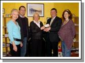 Pictured in Mayo Cancer Support Association Rock Rose Castlebar at a presentation of a cheque for 1,258.10, the proceeds from a Christmas light display outside Kevin's house at Coolegrane Foxford. L-R: Mary Harvey (support Worker), Billy Brogan (support worker), Angela Kirrane (Manager of Services), Kevin Hughes, Ann Horan (therapist). Photo  Ken Wright Photography 2008.  