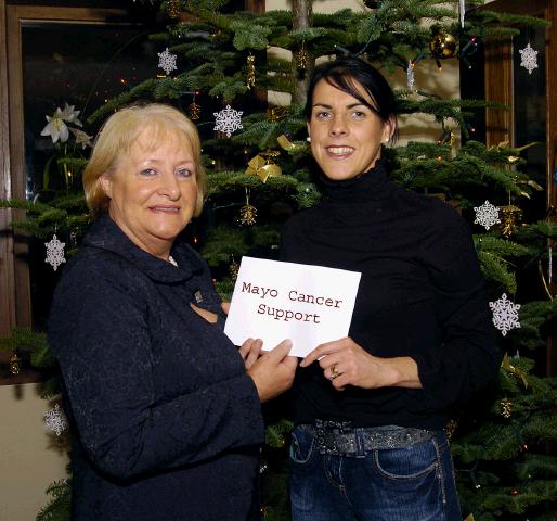 Mary Gleeson Presents Her Marathon Proceeds To Mayo Cancer Support Association