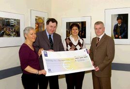 Margaret McNulty and Ann Shiel present a cheque to the Oncology Unit of Mayo General hospital. Click photo for details from Ken Wright.