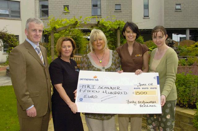 At the presentation of a cheque for the Castlebar MRI Scanner from 'Funky Fashionable Felines' hosted by the Zalon, in conjunction with Koru Treatments, La Bella Lusso and Ms. Rita Moylette, Image Consultant.