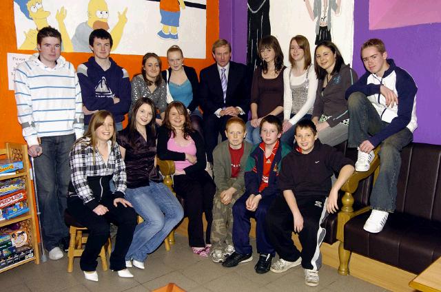Pictured in Balla at the launch of the No Name Club, In the Dok youth Club  Enda Kenny TD with. Members of the new No Name Club. 
Front L-R: Siobhan Jennings, Aoife Kilgallon, Leona Vahey, Conor Francis, Paul Lyons, Brendan Bourke. Back L-R: Sean Galligan, Jamie Gleeson, Catriona Mullahy, Amy Costello, Enda Kenny TD, Martina Sloyan, Olivia Murphy, Caroline Angarra, Tommy Padden. Photo  Studio 094. 
