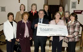 Castlebar Soroptimists Club present a cheque for 5000 euro to the West of Ireland Alzheimer Foundation. Click photo for details from Ken Wright.