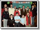Pictured at the Launch of the Special Olympics 2009 in the Welcome Inn, a group of volunteers and Special Olympic participants front l-r; Sean Sammon, James OSullivan, Kevin McEllin, Paul McEllin, Conor McGee. Back row l-r; Martin Sammon, Martin McGreal, Henry McGlade MC, Aoife Keane, Bridget Walsh, Michael Larkin, Teresa Warde, Western Care Association, Linda Heraty, Majella Loftus, Western People.  Photo  studio 094. 

