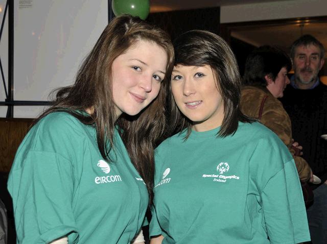 Pictured at the Launch of the Special Olympics 2009 in the Welcome Inn,  Laura Dillon, and Claire Lawlor, who helped to organise the evening. Photo  studio 094. 

