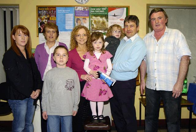 Pictured on International Credit Union Day are winners of the Castlebar Credit Union Juniors Members Draw with their families L-R: Denise Kinsella (CU), Patricia Walsh (CU), Sam Fahey, Nicole Fahey (3rd place under 12s section), Nicola Fahey, Anna Fahey, John Fahey, John Walsh (CU).Photo  Studio 094. 

