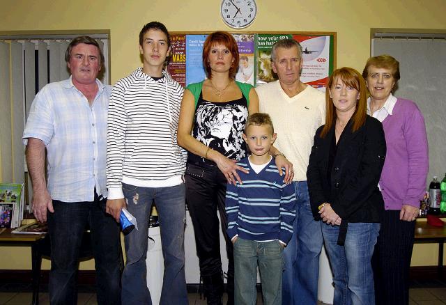 Pictured on International Credit Union Day are winners of the Castlebar Credit Union Juniors Members Draw with their families L-R: John Walsh (CU), Roman Zuev (3rd place under 16�s section), Natalja Zueva, Thomas Zuev, Sergey Zuev, Denise Kinsella (CU), Patricia Walsh (CU), Photo � Studio 094. 