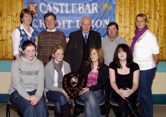 Castlebar Credit Union Table Quiz held in Davitt College Joint winning team from St. Josephs Secondary School Castlebar .Front L-R: Niamh McDonnell, Bronwin Harrington, Finnoula OBrien, Siobhan OBrien. Back L-R: Maura Lavelle (Credit Union), Michael Corbett (Credit Union), Paddy Glynn (Credit Union), Michael Murray (Credit Union), Bridie Clarke (Credit Union). Photo  Ken Wright Photography 2007. 