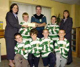 Castlebar's U12 Community Games Team receiving sponsorship cheque from Castlebar Credit Union. Click photo for details from Ken Wright