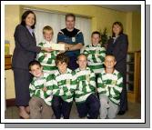 Pictured in Castlebar Credit Union at a presentation of a sponsorship cheque to Gerry Conway Team manager Castlebar Under 12s Community Games Team 
Majella Mulchrone (CU) and Gerry Conway, Anne King (CU), Photo  Ken Wright Photography 2007  
