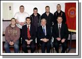 GMIT Castlebar presentation of certificates held in the Davitt room. 
Students who received Certificates in Automobile Technology. Front l-R: Kevin McDonnell, Declan Hoban (Programme Co-ordinator), Bernard OHara (Head GMIT Castlebar), Austin Kearns (Lecturer). Back L-R: Brian Moran, John Regan, Seamus Roche, Thomas Hoban. Photo  Ken Wright Photography 2007. 
