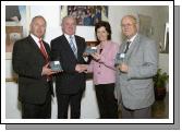 Pictured at Mayo Education Centre at the presentation of a CD Rom by Bernard OHara, President Galway Archaeological Historical Society, to Bernie Rowland, Chairperson Mayo Education Centre Management Committee and History Teacher in Davitt College Castlebar. L-R: Denis OBoyle (Director of Mayo Education Centre), Bernard OHara, Bernie Rowland, Dr. Diarmuid OCearbhaill (Editor Galway Archaeological Historical Society Journal). Photo  Ken Wright Photography 2007.

