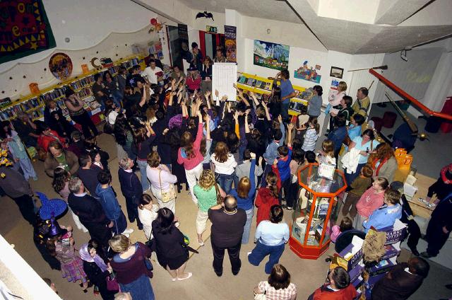 Pictured at Castlebar Library are the large crowd who were eager to purchase J K Rowlings Harry Potter and the Deathly Hallows. Photo  Ken Wright Photography 2007.  