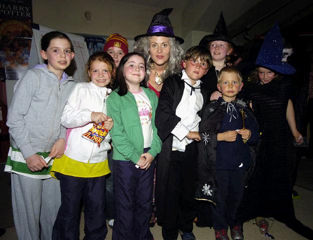 Pictured at Castlebar Library, at the launch of J K Rowlings Harry Potter and the Deathly Hallows are Ciara Kirby with a group of children. Photo  Ken Wright Photography 2007.  