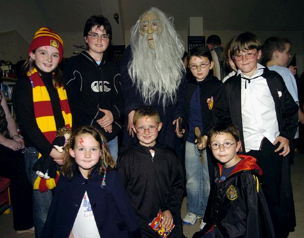 Children getting into the spirit of things pictured at Castlebar Library, at the launch of J K Rowlings Harry Potter and the Deathly Hallows. Photo  Ken Wright Photography 2007.  