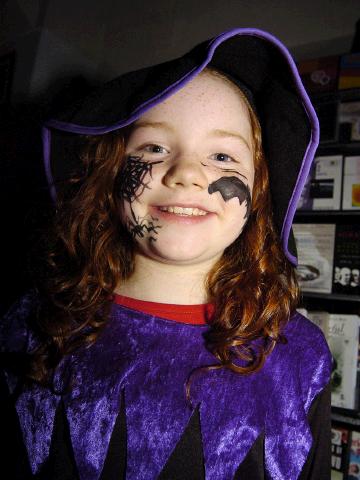 Pictured at Castlebar Library, at the launch of J K Rowlings Harry Potter and the Deathly Hallows Tanya Tolan wearing a great costume .  Photo  Ken Wright Photography 2007.  No 772 