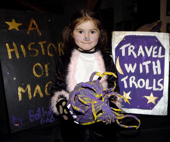 Pictured at Castlebar Library, at the launch of J K Rowlings Harry Potter and the Deathly Hallows Jennifer King wearing a fantastic costume  Photo  Ken Wright Photography 2007.