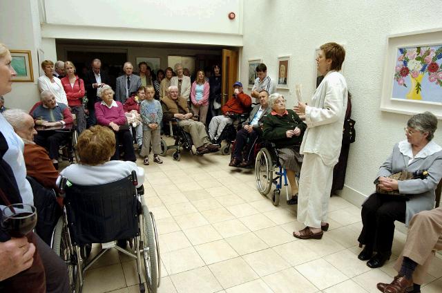 Pictured in the Linenhall Arts Centre Castlebar the Autumn into Summer Art Exhibition by a group of artists from the Sacred Heart Home Castlebar which was opened by Deirdre Walsh (Arts Programme Co-ordinator HSE West). Part of the large crowd who came to view the paintings on display. Photo  Ken Wright Photography 2007 