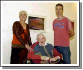 Pictured in the Linenhall Arts Centre Castlebar the Autumn into Summer Art Exhibition by a group of artists from the Sacred Heart Hospital Castlebar which was opened by Deirdre Walsh (Arts Programme Co-ordinator HSE West). Tony Feehan (Artist) pictured with Regina Mulrooney (Friends of the Sacred Heart Home) and Mark Walsh artist in residence. Photo  Ken Wright Photography 2007