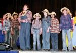 Goldies Gang L- R Ciara Mullins, Amy Shah, Ruth McEachern as Goldie, Talissa Walsh, Deirdre Filan, Emma Daly & Claire OBrien. Photo  Ken Wright Photography 2005