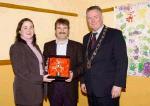 Vodafone and Castlebar Chamber of Commerce Announce Award Winner
Fintan Staunton Honoured with Vodafone Passion for the World Around Us Award
L-R: Michelle Halloran representing Vodafone, Fintan Staunton, Pat Murray President Castlebar Chamber of Commerce: Photo  Ken Wright Photography 2005 
Photo  Ken Wright Photography 2005.
