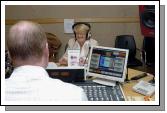 Margaret O'Malley(Dentist) who has produced a dental first aid kit for mouth injuries pictured with Tommy Marron (Mid West Radio)  Photo Ken Wright Photography Studio 094. 