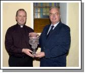 Presentation by Fr. Gerald Burns incoming Chairman Parke NS Board of Management to Pat Duffy who was the Chairman  for the last six years and Board member for the last fifteen years. Parke NS Board of Management. Photo  Ken Wright Photography 2007.