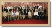 Class of Leaving Certificate 1978 -1984, St. Gerald's College at Reunion Function, 20th Nov 2004
Back Row (3rd) - Left to Right:John Touhy, Dereck Tobin, John Stewart, David Cowley, Michael ODonnell, Aidan Connelly, Kevin Durcan, Kevin Swift, John Mayock, Declan Courell, David McLoughlin, Barry Campbell, Iarla Mongey, Brendan McCormack.Middle Row (2rd) - Left to Right: Sean Moran, Richard Staunton,David Sweeney, Michael Ruane, John ODonnell, John Moran, Padraic McHale, John McCormack, Paul Mangan, John Bourke, Paul Devanney, Richard Gillispee, Pierce McDonald, Cathal Reynolds (Teacher), William Saddler (Teacher).
Front Row (2rd) - Left to Right:Anthony Quinn, Peter OMalley, John Kilkenny, Andrew Leonard, Cyril Kavanagh, John Rabbette, Declan Durcan, Brother Amedy, Philip Beirne, Val Baynes, John OConnor, Kevin Beirne, Des Joyce.
 Photo:  Ken Wright. 
