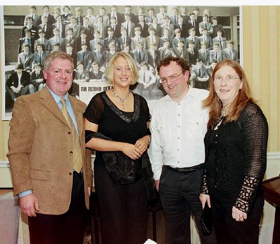 St. Gerald's College at Reunion Function, 20th   Year Reunion Held in Breaffy House Hotel & Spa  L-R: David McLoughlin, Hilary ONeill, John Touhy, Ann Tuohy: Photo  Ken Wright Photography 2004 