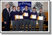 St. Geralds College Achievements Evening
Students who took part in the AIB Schools Bank L-R: Peter Glynn (Manager AIB Castlebar ), Riann Derrig, John King, James Ruane, Eoin McCarney, Sharon Patten (AIB Castlebar),  . Photo  Ken Wright Photography 2007 
