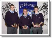 St. Geralds College Achievements Evening
Sports Awards L-R: Gerard Kelly (1st in the All Irelands Hammer), Eoin Lisibach (3rd International Racquetball), Nicholas Quinn (Swimming International Schools) Photo  Ken Wright Photography 2007 

