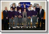 
St. Geralds College Achievements Evening
Sports and Students of the Year Awards sponsored by AIB Castlebar Front L-R: Roger Towey (Chairman of the parents Council), Conal Douglas (4th Year Sports), Anthony Sweeney (1st Year Student), Nathan OMalley (1st Year Sports), Sharon Patten (AIB Castlebar), Mark Regan (2nd Year Sports), Paul Regan (3rd Year Student), Peter Glynn (manager AIB Castlebar). Back L-R: Aiden Rowe (5th Year Student), Jack Flannery (6th Student), Donal Newcombe (5th Year Sports), Shane Hopkins (6th Year Sports), Vincent OBrien (3rd Year Sports), Photo  Ken Wright Photography 2007 

