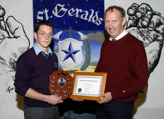 St. Geralds College Achievements Evening
Mark Conlon who has never missed a day in school presentation by Jackie Deffely Photo  Ken Wright Photography 2007 

