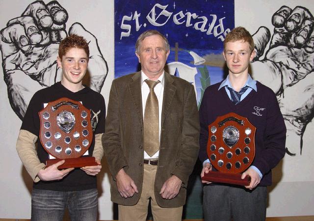 St. Geralds College Achievements Evening Patrick Gallagher Award presented by Michael Gallagher L-R: Edward Scott, Michael Gallagher, Jack ODonnell. Photo  Ken Wright Photography 2007 


