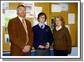 Pictured in St. Geralds College Castlebar is Rian Derrig who was awarded Best Individual Speaker in the West of Ireland Debating Competition with Sean Bourke (Acting Principal) and Veronica Rowe (Debating Co-ordinator). Photo  Ken Wright Photography 2007. 