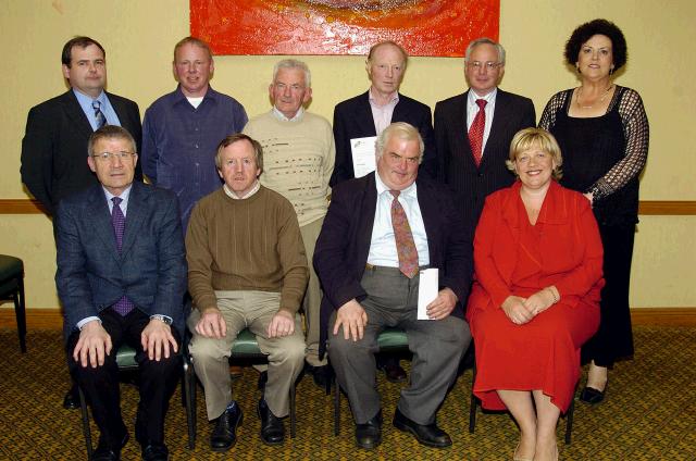 Pictured in the Welcome Inn at a presentation of certificates FETAC Front Row L-R Pat Stanton AEO Mayo VEC, Martin Murray FAS Supervisor, James Corcora, Teresa McGuire. Back Row L-R: Mairtin OMorain Tutor Mayo VEC, Tommy Costello student, Martin Neary student, Kevin Tighe student, Pat Higgins AEO Mayo VEC, Dr. Katie Sweeney CEO Mayo VEC. : Photo  Ken Wright Photography 2007

