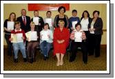 Pictured in the Welcome Inn at a presentation of  FETAC certificates Front Row l-R; Colm McGee, Anne Noone, Deidre Gavin, Teresa McGuire, Aoife Keane. Back Row L-R: Mary Moyles student, Pat Higgins AEO Mayo VEC, Raymond Costello student, Paul Feehan student, Dr. Katie Sweeney CEO Mayo VEC, Raymond Connolly student, Lorraine Gibbons Rehab, Carmel Quinn Tutor Mayo VEC. Photo  Ken Wright Photography 2007 