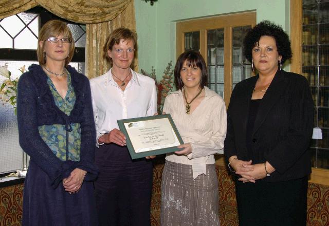 Pictured at a presentation in the Welcome Inn of FETAC Quality Assured certificates by Dr. Katie Sweeney CEO VEC and Joanne Walsh Quality Assurance Co-ordinator  Photo  Ken Wright Photography 2007.