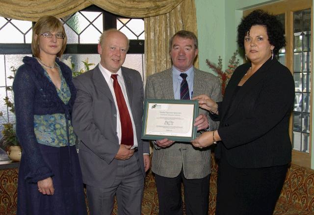 Pictured at a presentation in the Welcome Inn of FETAC Quality Assured certificates by Dr. Katie Sweeney CEO VEC and Joanne Walsh Quality Assurance Co-ordinator L-R: Joanne Walsh, Nicholas OKelly, Beatrice Brophy and  Frank Brady Further Education Centre Ballinrobe, Dr. Katie Sweeney. Photo  Ken Wright Photography 2007.
Pictured at a presentation in the Welcome Inn of FETAC Quality Assured certificates by Dr. Katie Sweeney CEO VEC and Joanne Walsh Quality Assurance Co-ordinator L-R: Joanne Walsh, Terry McCole (Principal) and Paddy Walsh PLC Co-ordinator), Moyne College Ballina , Dr. Katie Sweeney. Photo  Ken Wright Photography 2007.
