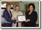 Pictured at a presentation in the Welcome Inn of FETAC Quality Assured certificates by Dr. Katie Sweeney CEO VEC and Joanne Walsh Quality Assurance Co-ordinator L-R: Joanne Walsh, Micheal McNamara Co-ordinator VTOS Achill, Dr. Katie Sweeney. Photo  Ken Wright Photography 2007.