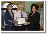 Pictured at a presentation in the Welcome Inn of FETAC Quality Assured certificates by Dr. Katie Sweeney CEO VEC and Joanne Walsh Quality Assurance Co-ordinator L-R: Joanne Walsh, Nicholas OKelly Ballinrobe Adult Learning Centre, Dr. Katie Sweeney. Photo  Ken Wright Photography 2007.


