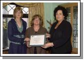 Pictured at a presentation in the Welcome Inn of FETAC Quality Assured certificates by Dr. Katie Sweeney CEO VEC and Joanne Walsh Quality Assurance Co-ordinator L-R: Joanne Walsh, Rosario Cooney Belmullet Adult Learning Centre, Dr. Katie Sweeney. Photo  Ken Wright Photography 2007.

