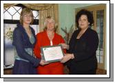 Pictured at a presentation in the Welcome Inn of FETAC Quality Assured certificates by Dr. Katie Sweeney CEO VEC and Joanne Walsh Quality Assurance Co-ordinator L-R: Joanne Walsh, Jackie OGrady-Dever Swinford Adult Learning Centre, Dr. Katie Sweeney. Photo  Ken Wright Photography 2007.